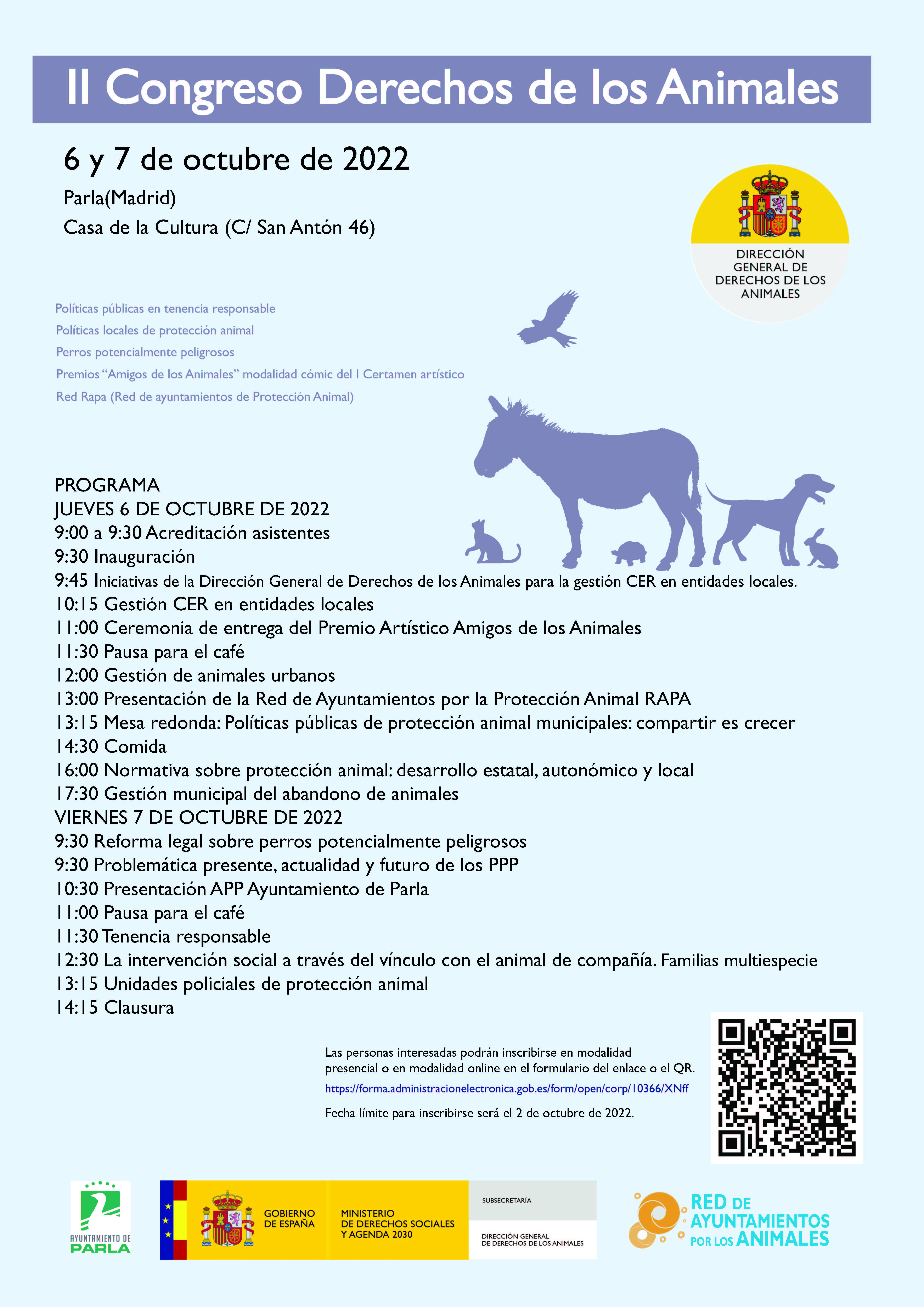 Cartel del II Congreso Derechos de los Animales